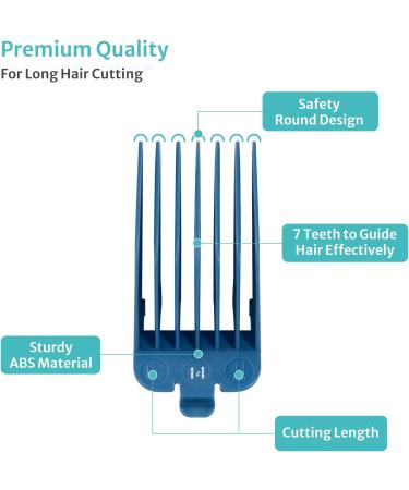Professional Extra Long Hair Clipper Guards Set for Wahl Clippers - Color Coded Replacement Combs - Sizes 1.25, 1.5, 1.75, & 2 (#10, 12, 14, 16) - Buy Online on GoSupps.com