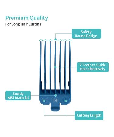 6 Professional Extra Long Hair Clipper Guards Cutting Guides Fits for Most Wahl Clippers  Color Coded Clipper Guards Replacement - 1.25"  1.5"  1.75"  2"  2.25" & 2.5" (#10  12  14  16  18  20) 6Pcs Guards - Buy Online on GoSupps.com