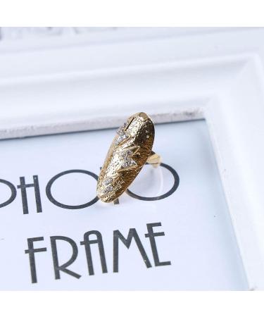 Dervivea Crystal Lightning Fingertip Ring Gold Cz Finger Nail Rhinestones Statement Nail Rings Lightning Finger Ring Nail Jewelry for Women and Girls(Gold lightning) - Buy Online on GoSupps.com