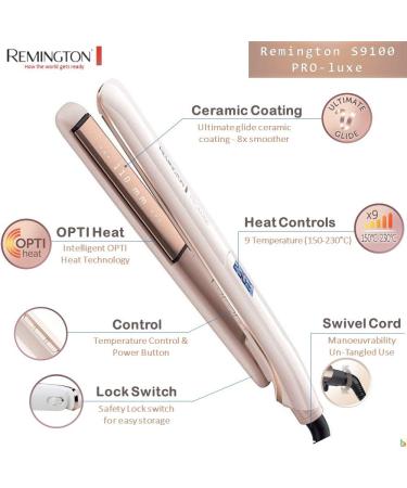 Remington Proluxe Ceramic Hair Straightener - Rose Gold S9100: Pro+ Low Temperature Setting - Buy Online on GoSupps.com