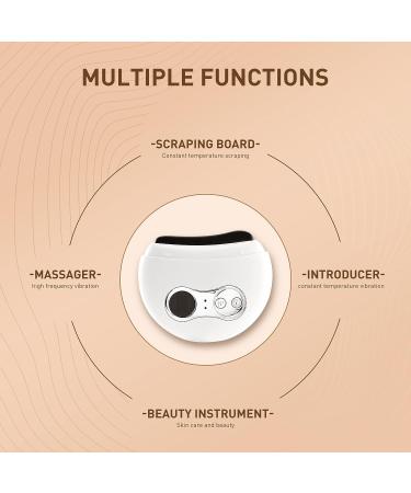 Electric Gua Sha Facial Tool with Heat & Vibration | Anti-Aging, Neck & Face Lift, Wrinkle Reduction | White - Buy Online on GoSupps.com