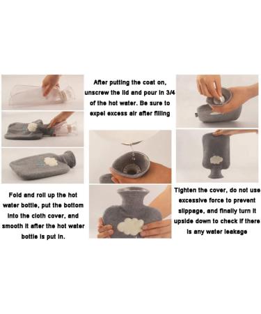 Maies Small Gray Hot Water Bottle - Leakproof Soft Cover for Hot/Cold Therapy Portable Pain Relief & Comfort - Buy Online on GoSupps.com