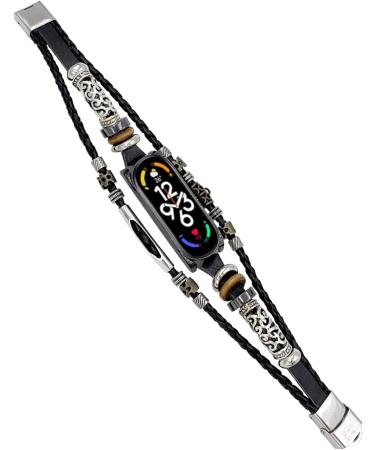 Leather Strap Watch Strap Adjustable Vintage Durable Flexible Replacement Metal Watch Strap For Men For Everyday (Black and Black) - Buy Online on GoSupps.com