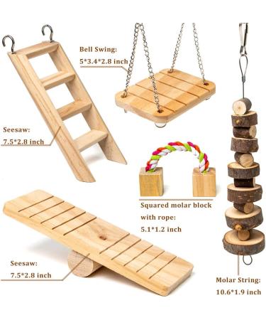 Sofier Natural Wooden Hamster Chew Toys Set - Ideal for Syrian Hamster, Rats, Guinea Pigs, and More! - Buy Online on GoSupps.com