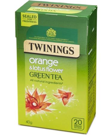 Twinings Green Tea Orange & Lotus Flower 20 Teabags - Pack of 3 - Buy Online on GoSupps.com