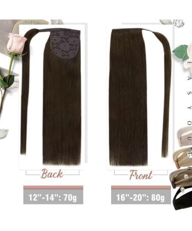 Easyouth Remy Real Hair Braid Extensions - Darkest Brown Ponytail 12 Inch 70g Human Hair #2 - Buy Online on GoSupps.com