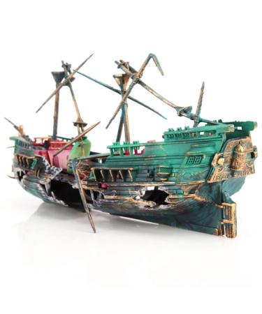 SLOCME Aquarium Shipwreck Decorations Air Bubbler Sunken Ship Ornament Aquarium Air Action Aerating Decorations - Buy Online on GoSupps.com