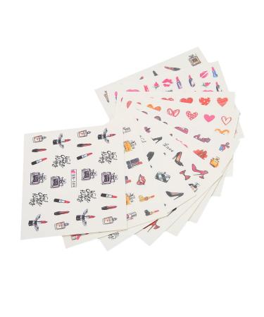 Nail Decal Nail Art Sticker Lipstick High Heels Pattern Self Adhesive for Home for Nail Salon for Natural Nail for Artificial Nail