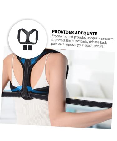 FOMIYES Adjustable Posture Shoulder Brace Set - Portable Belt Brace for Back Support | 24x17cm Black - Buy Online on GoSupps.com