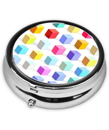 Colorful Round Pill Box Organizer - 3 Compartments for Travel | Portable Pill Holder for Purse & Pocket - Buy Online on GoSupps.com