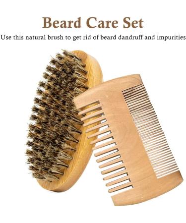 Professional 3-Part Beard Brush Set | Wild Boar Bristles | Double-Sided | Perfect for Barbers | Cloth Bag Included - Buy Online on GoSupps.com