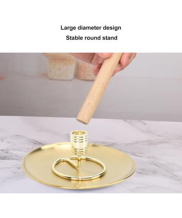 Moxa Coil Holder - Round Base Removable Collector for Safe Moxibustion | Compact Gold Design - Buy Online on GoSupps.com