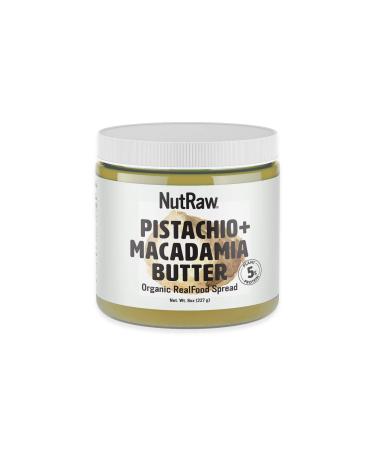 Nutrawbar, 100% Raw Pistachio + Macadamia Butter, Organic Superfood Spread, 8 Ounce (Pack of 1)
