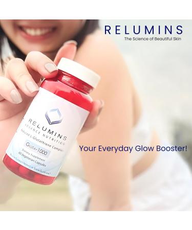 Relumins Premium Collagen & Advanced Gluta-1000 Bundle - 10 Sachets of Marine Collagen (Vanilla Flavor) + 60 Vegetarian Capsules - Supports Healthy Radiant Skin - Buy Online on GoSupps.com