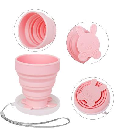 Portable Pink Foldable Silicone Water Cup for Travel and Camping - Reusable and Collapsible Snack Cup - 3.15x3.15x0.79 inch - Buy Online on GoSupps.com