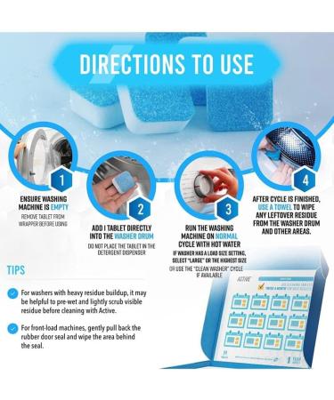 Washing Machine Cleaner Descaler Tablets - Eco-Friendly Deep Clean for HE Front Loader & Top Load Washer (30 count) - Septic Safe Deodorizer - Buy Online on GoSupps.com