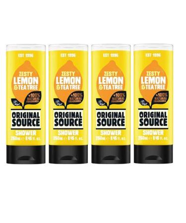 ORIGINAL SOURCE Douchegelset 4 x 250 ml Zesty Lemon & Tea Tree Citroen 250 ml Pack of 4
