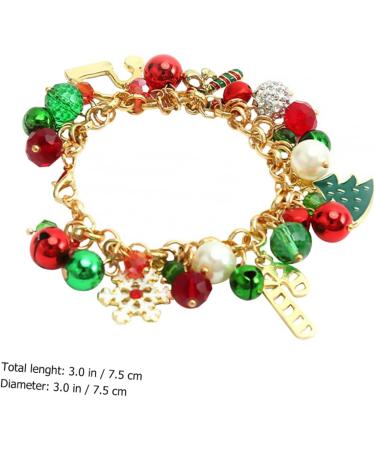ibasenice 1pc Christmas Bell Bracelet Beaded Stretch Bracelet New Year Link Bracelet Christmas Women Gift Xmas Tree Wrap Bracelets Stocking Stuffers Gifts Metal (iron) Alloy Drill Ball - Buy Online on GoSupps.com