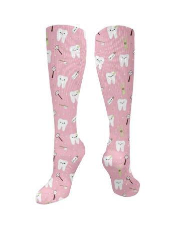 Dental Fabric toothpaste compression socks for women & men circulation 15-20 mmHg is the best support for sporty running cycling