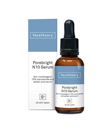 facetheory Porebright N10 Serum S4 - Brightening Serum  Lightweight 10% Niacinamide and Azelaic Acid  Hydrating Serum For Face  Vegan and Cruelty-Free  Made in the UK | 1.0 Fl Oz