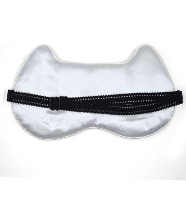 Cat Eyelashes Pattern Silk Eye Mask - Super Soft White Sleep Mask - Buy Online on GoSupps.com