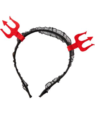 amangul Ox Horn Halloween Headband for Womens Girls Daily Wearing Halloween Party Fancy Dress Cosplay Hair Accessories(Red Three Pronged He) - Buy Online on GoSupps.com