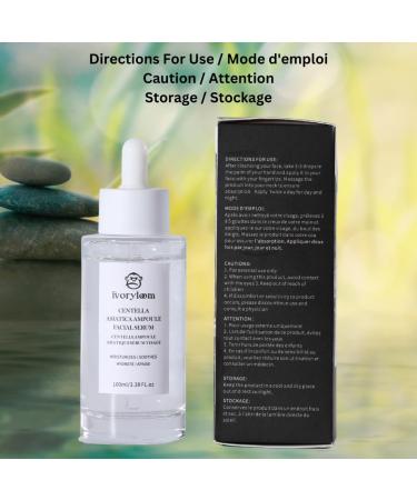 IvoryLoom Centella Asiatica Ampoule Facial Serum - 100 ML | Lightweight Hydration for Sensitive Skin | Soothing & Non-Sticky Essence - Buy Online on GoSupps.com