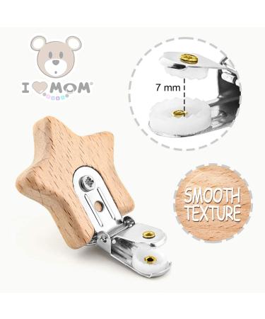 Artestar 8-Piece Wooden Animal Pacifier Clip Set | Baby & Children Accessories | Secure and Stylish Pacifier Chains - Buy Online on GoSupps.com