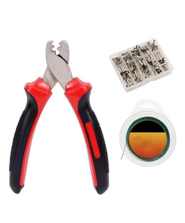 Croch clamp sleeves set sleeve pliers fishing pliers 300 crimp sleeves in 7 different sizes red - Buy Online on GoSupps.com