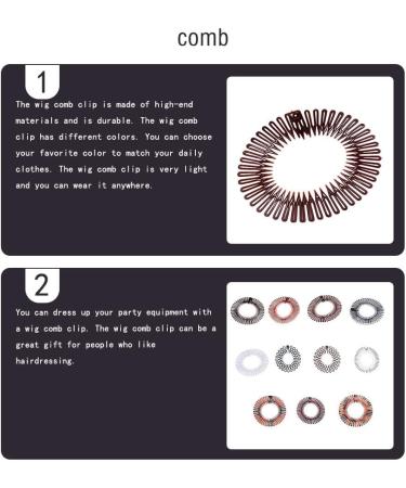 rongweiwang U-Part Wig Comb Clips Wigs Accessories Hair Extension Combs Tools Matching Trendy Styling Salon Home Accessory Coffee - Buy Online on GoSupps.com