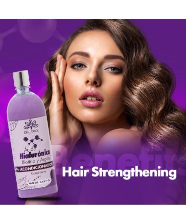 Biotin & Argan Fortifying Conditioner with Hyaluronic Acid - Vegan 1 Liter | Detangles & Nourishes | International Shipping - Buy Online on GoSupps.com