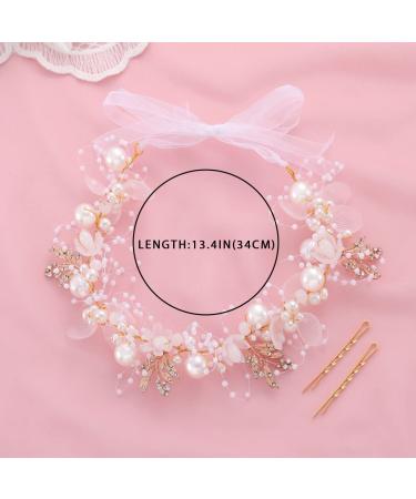 Campsis Princess Flower Crystal Headpiece - Bridal Hair Accessories for Girls and Women (Gold) - Buy Online on GoSupps.com