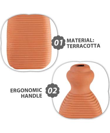 UKCOCO Natural Terracotta Foot Scrubber Handmade Ceramic Clay Pumice Stone For Exfoliating Hard Skin And Massaging Feet Ergonomic Tool For Soft Smooth Skin Men Women - Buy Online on GoSupps.com