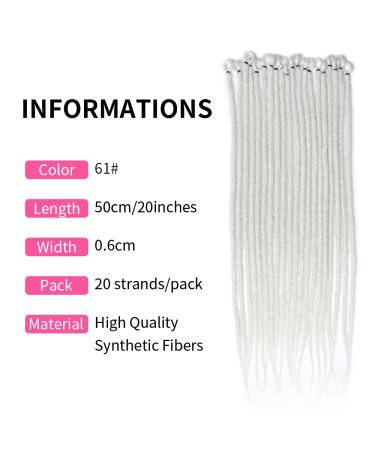 Shop Dsoar 0.6cm Handmade Synthetic Dreadlock Extensions - 20 Inch 20 Strand Crochet Hair Soft Hip-Hop Style - Color 61# | International Shipping Available - Buy Online on GoSupps.com