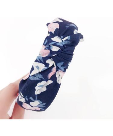 scicent Alice Bands Adult Women 2 Pieces Knot Headband Fashion Floral Fabric Hairband Elastic Hair Band Hair Accessories for Girls (Navy+White Pink) 1909 - Buy Online on GoSupps.com