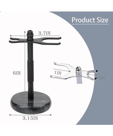 GMYIAK Razor and brush stand razor holder with marble base is more stable the base does not rust and the fitted protective distance protects your worktop a gift (black) - Buy Online on GoSupps.com
