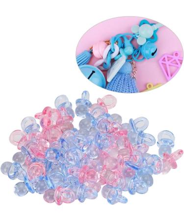Buy 100 Acrylic Pacifier Decoration Toys - Mini Colorful Baptism Baby Toys (Transparent Pink & Blue) - International Shipping Available - Buy Online on GoSupps.com
