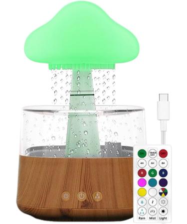 Cloud Diffuser with Rain Colorful Raining Cloud Night Light | Colorful Remote Control Raining Cloud Night Light with Charging Cable for Workplace Ch08 Wood Grain With Remote Control - Buy Online on GoSupps.com