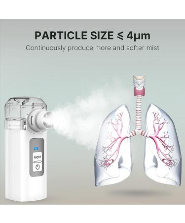 Portable Nebulizer Machine for Kids & Adults - 2 Modes Handheld Mesh Nebulizer for Travel & Household Use - Cool Mist - All Accessories Included - Gray - Buy Online on GoSupps.com