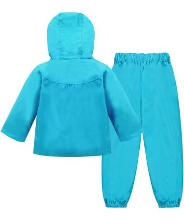 Baby Girls Waterproof Hooded Raincoat & Trousers Set - Blue 2-3 Years - Buy Online on GoSupps.com