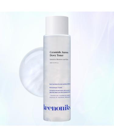 keenoniks Ceramide Aurora Dewy Toner Deeply Hydrating & Barrier-Repair Toner for Radiant Healthy Skin - Korean Skincare for Sensitive Skin - 300ml (10.14 fl oz)