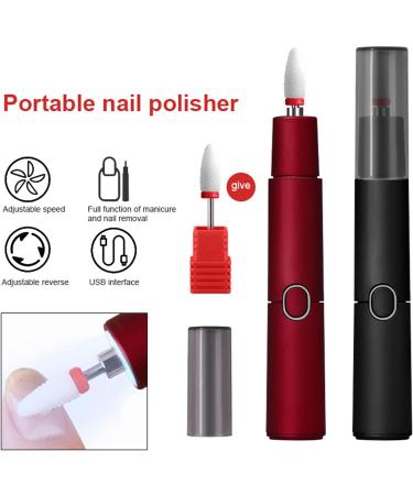 Electric Nail Drill Machine Cordless Portable Rechargeable 15000RPM Forward & Reverse Design Polishing Shape Nail File Set for Gel Nails/Acrylic Nails/DIY Manicure & Pedicure Red - Buy Online on GoSupps.com