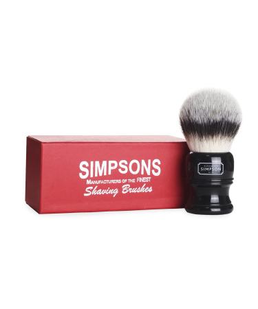 Alexander Simpson Trafalgar Synthetic Shaving Brush - Simpson Shaving Brushes - Faux Ivory Handle (T3 Ebony)