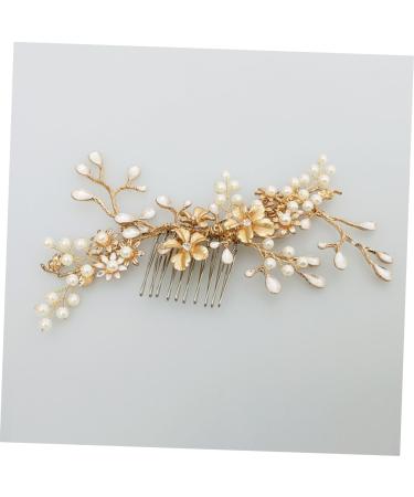 Angoily flower hairpin hair comb mosaic bride pearl hairpin comb hair clip comb little pearl hair pin hairpin manual flower hair clip comb - Buy Online on GoSupps.com