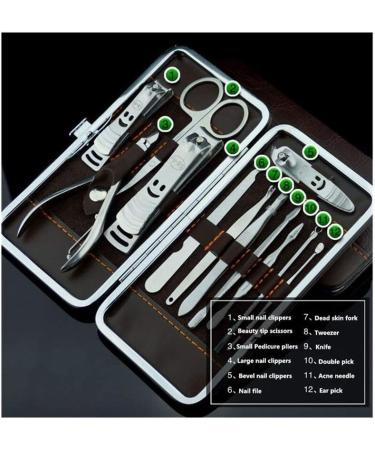 PSGS 12 Pcs Stainless Steel Nail Clipper Cutter Trimmer Ear Pick Grooming Kit Manicure Pedicure Toe Nail Tools Set with Case - Buy Online on GoSupps.com
