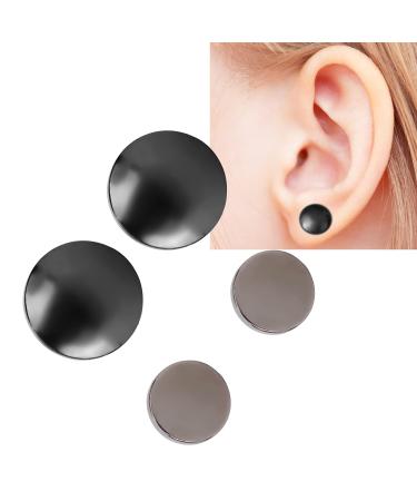 Organic magnetic healthcare earrings magnet decrease earplugs acupuncture points stimulation weight loss non piercing ear clips earrings Magnetic earrings for men women (black foil)