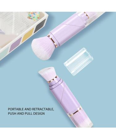 Dual Head Retractable Powder Brush Soft Bristles Odorless Portable Makeup Brush Exquisite Craftsmanship for Travel (Purple) - Buy Online on GoSupps.com