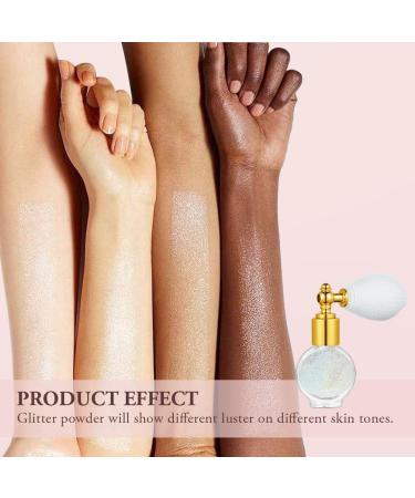 AOOWU Glitter Powder Spray Shiny Body Glitter Spray for Women Highlighter Loose Powder Spray Shimmer Sparkle Pearl Powder Makeup Spray for Body Hair Face and Clothing Colorful Silver - Buy Online on GoSupps.com