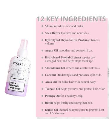 FoxyBae 12-in-1 Hair Mask for Dry & Damaged Hair - Argan Oil, Biotin & Shea Moisture Treatment (8 oz) - Buy Online on GoSupps.com