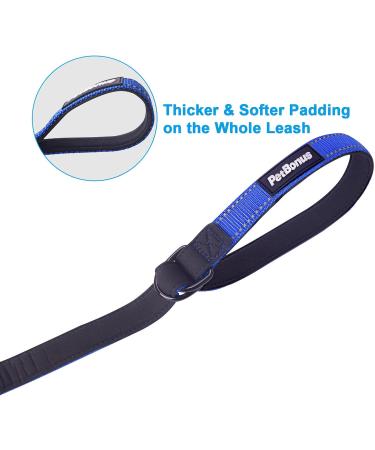 Petbonus Short Dog Leash - Adjustable Safety Bracelet for Roller Dogs Reflective Seams Soft Padded Handle Extra Safety for Strollers - Blue - Buy Online on GoSupps.com